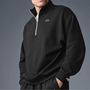 ALO Yoga Black Quarter-Zip Pullover